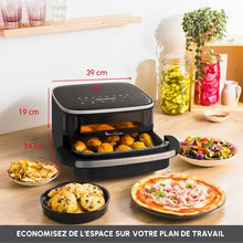 Easy Fry XL Surface & Pizza, fritadeira a ar, grande superfície de cozedura, 4L, tamanho compacto, janela