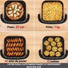 Easy Fry XL Surface & Pizza, fritadeira a ar, grande superfície de cozedura, 4L, tamanho compacto, janela