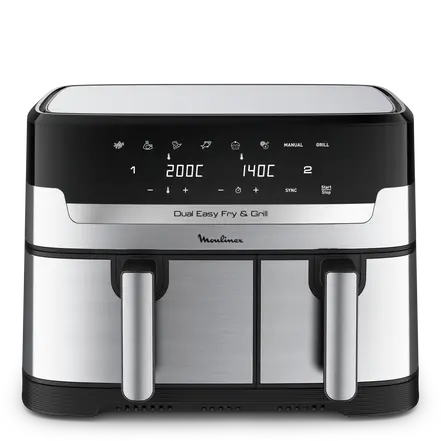 Fritadeira de ar dual EASY FRY & GRILL 8,3 L em aço inoxidável